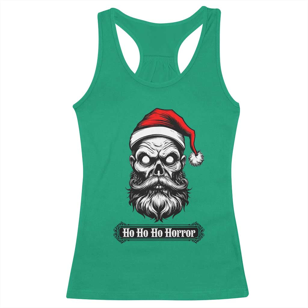 Creepy Christmas Skull Racerback Tank Top Ho Ho Ho Horror Santa Gothic Holiday TS02 Irish Green Print Your Wear