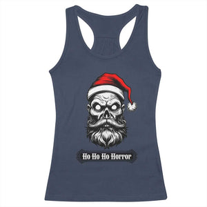Creepy Christmas Skull Racerback Tank Top Ho Ho Ho Horror Santa Gothic Holiday TS02 Navy Print Your Wear
