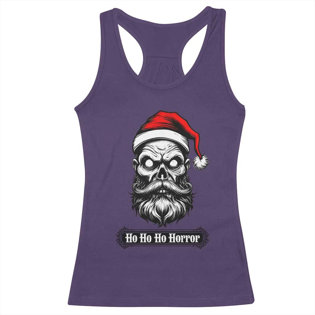 Creepy Christmas Skull Racerback Tank Top Ho Ho Ho Horror Santa Gothic Holiday TS02 Purple Print Your Wear