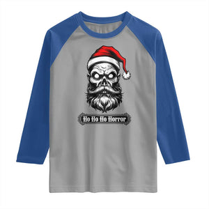 Creepy Christmas Skull Raglan Shirt Ho Ho Ho Horror Santa Gothic Holiday TS02 Sport Gray Royal Print Your Wear