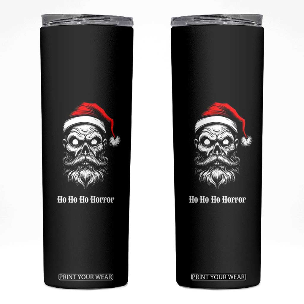 Creepy Christmas Skull Skinny Tumbler Ho Ho Ho Horror Santa Gothic Holiday TS02 Black Print Your Wear
