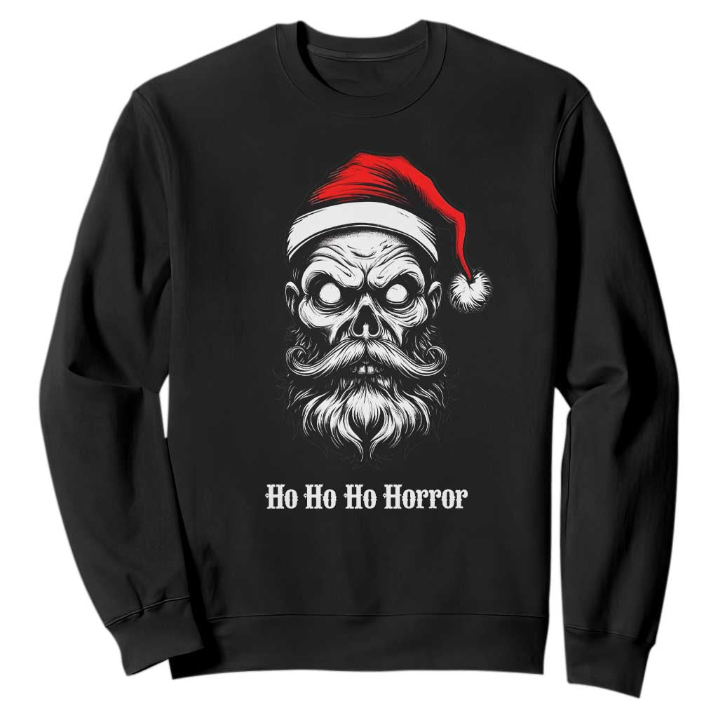 Creepy Christmas Skull Sweatshirt Ho Ho Ho Horror Santa Gothic Holiday TS02 Black Print Your Wear