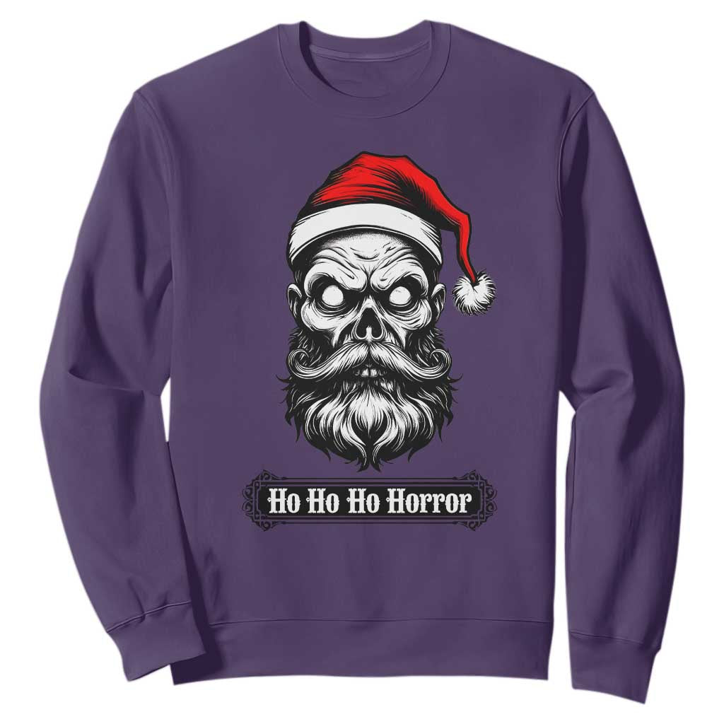 Creepy Christmas Skull Sweatshirt Ho Ho Ho Horror Santa Gothic Holiday TS02 Purple Print Your Wear