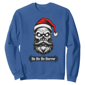 Creepy Christmas Skull Sweatshirt Ho Ho Ho Horror Santa Gothic Holiday TS02 Royal Blue Print Your Wear