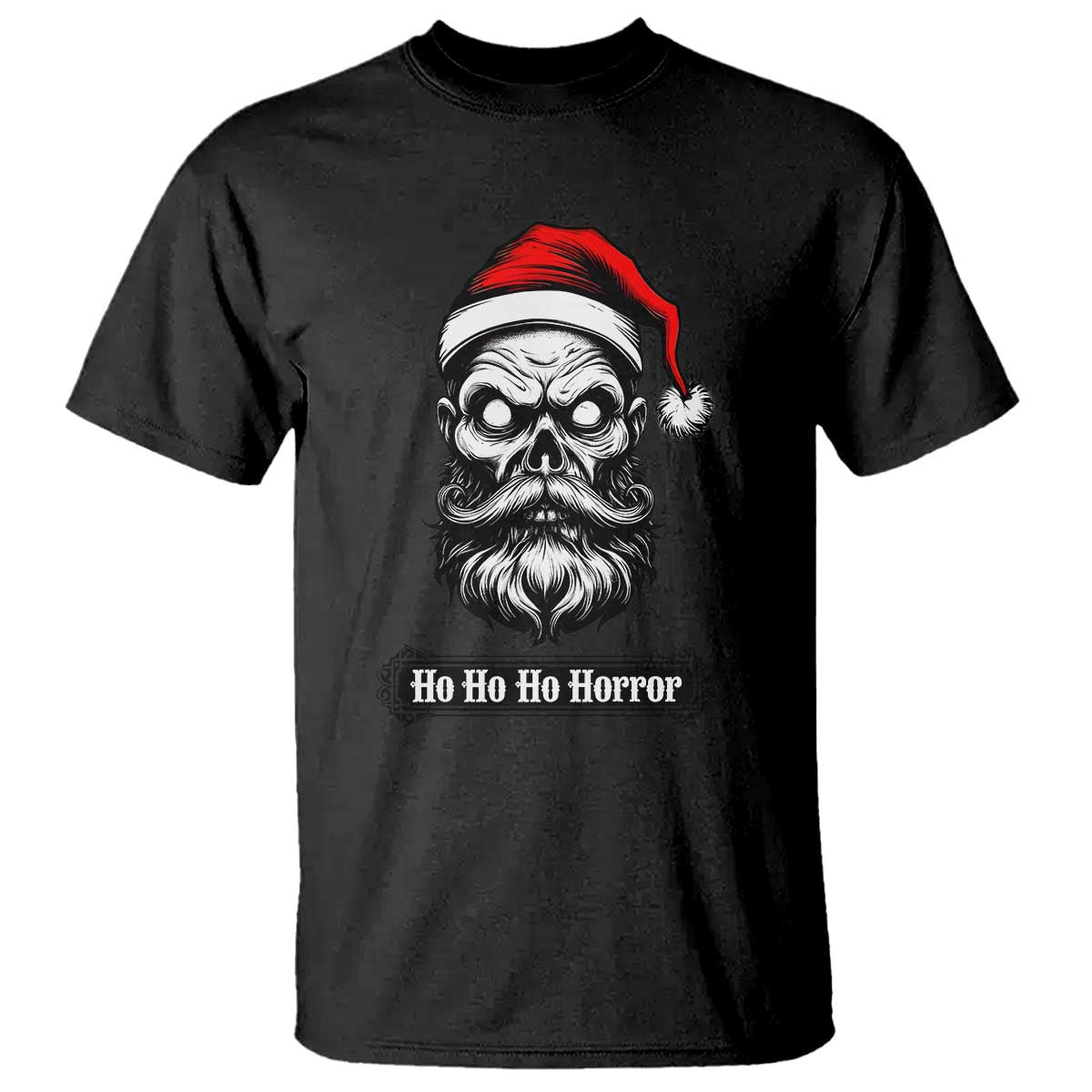 Creepy Christmas Skull T Shirt Ho Ho Ho Horror Santa Gothic Holiday TS02 Black Print Your Wear