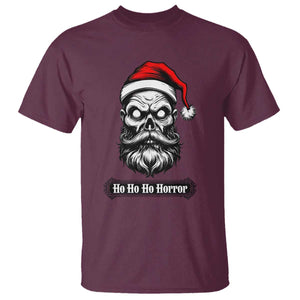 Creepy Christmas Skull T Shirt Ho Ho Ho Horror Santa Gothic Holiday TS02 Maroon Print Your Wear