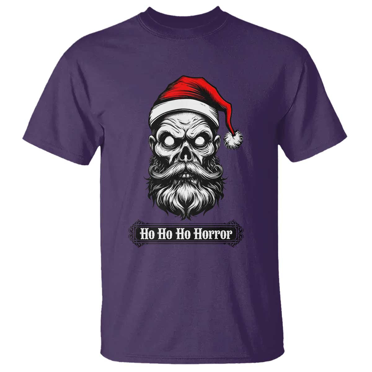 Creepy Christmas Skull T Shirt Ho Ho Ho Horror Santa Gothic Holiday TS02 Purple Print Your Wear
