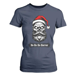 Creepy Christmas Skull T Shirt For Women Ho Ho Ho Horror Santa Gothic Holiday TS02 Navy Print Your Wear