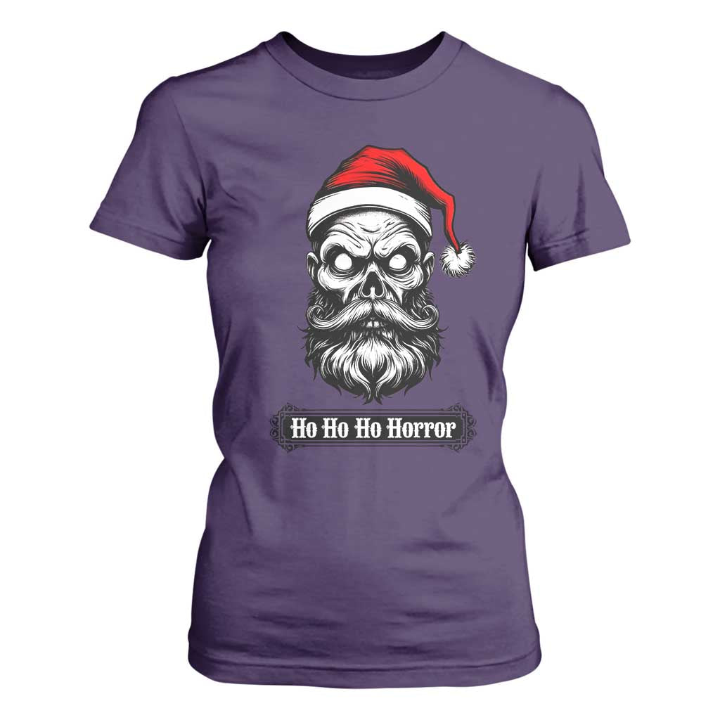Creepy Christmas Skull T Shirt For Women Ho Ho Ho Horror Santa Gothic Holiday TS02 Purple Print Your Wear