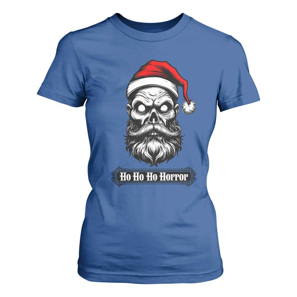 Creepy Christmas Skull T Shirt For Women Ho Ho Ho Horror Santa Gothic Holiday TS02 Royal Blue Print Your Wear