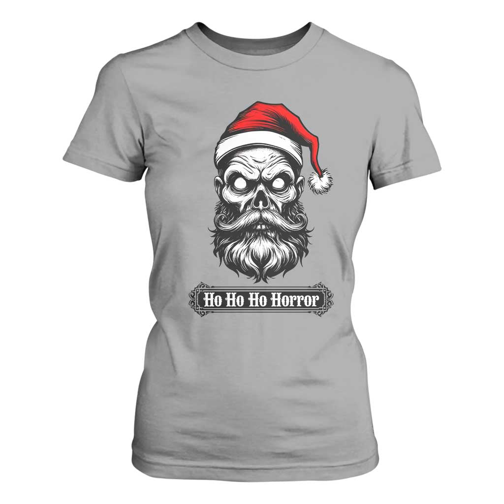 Creepy Christmas Skull T Shirt For Women Ho Ho Ho Horror Santa Gothic Holiday TS02 Sport Gray Print Your Wear