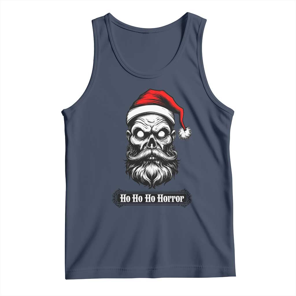 Creepy Christmas Skull Tank Top Ho Ho Ho Horror Santa Gothic Holiday TS02 Navy Print Your Wear
