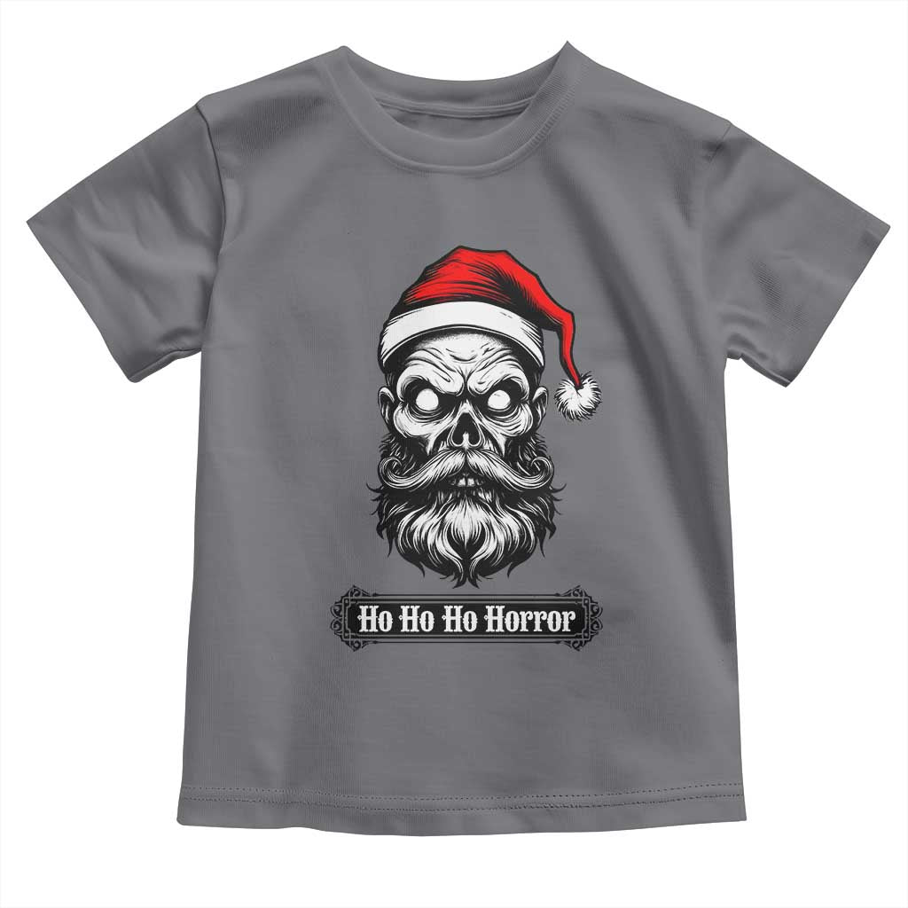 Creepy Christmas Skull Toddler T Shirt Ho Ho Ho Horror Santa Gothic Holiday TS02 Charcoal Print Your Wear