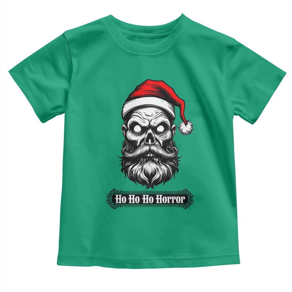 Creepy Christmas Skull Toddler T Shirt Ho Ho Ho Horror Santa Gothic Holiday TS02 Irish Green Print Your Wear