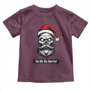 Creepy Christmas Skull Toddler T Shirt Ho Ho Ho Horror Santa Gothic Holiday TS02 Maroon Print Your Wear