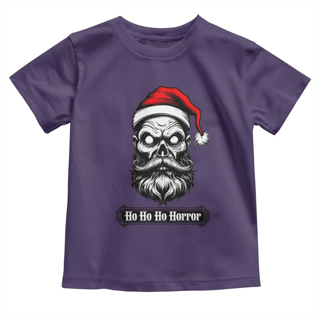 Creepy Christmas Skull Toddler T Shirt Ho Ho Ho Horror Santa Gothic Holiday TS02 Purple Print Your Wear