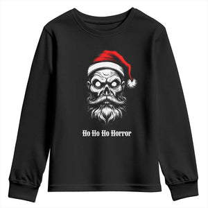 Creepy Christmas Skull Youth Sweatshirt Ho Ho Ho Horror Santa Gothic Holiday TS02 Black Print Your Wear