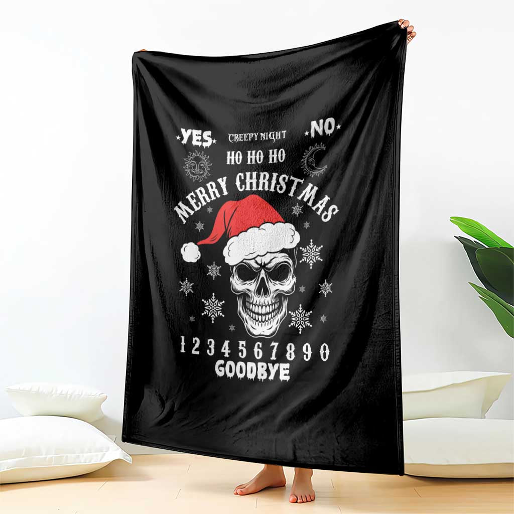 Dark Christmas Spirit Board Throw Blanket Creepy Merry Xmas Skull and Ouija Horror Holiday TS02 Print Your Wear