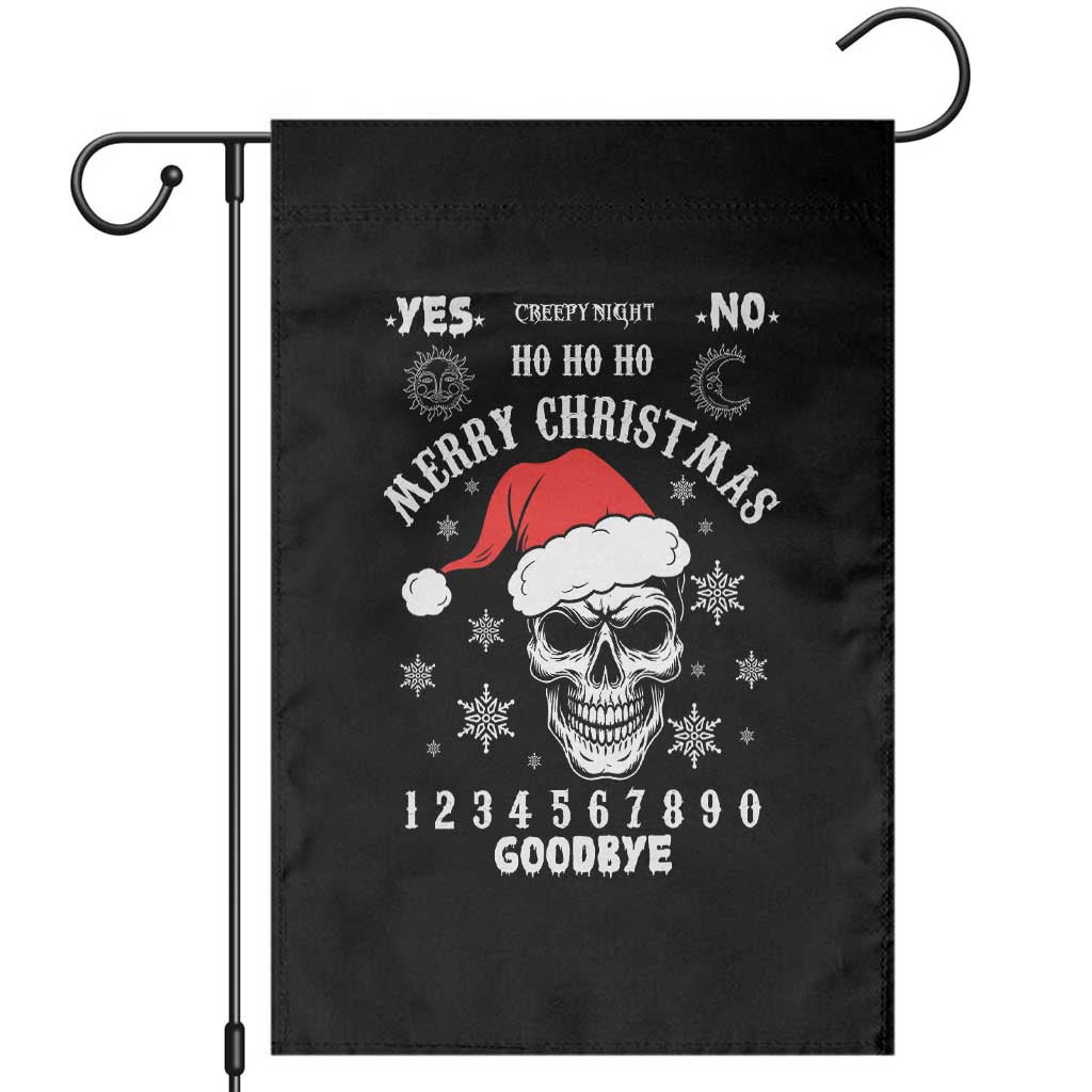 Dark Christmas Spirit Board Garden Flag Creepy Merry Xmas Skull and Ouija Horror Holiday TS02 Black Print Your Wear