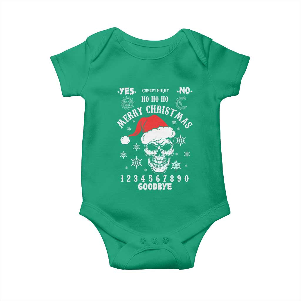 Dark Christmas Spirit Board Baby Onesie Creepy Merry Xmas Skull and Ouija Horror Holiday TS02 Irish Green Print Your Wear