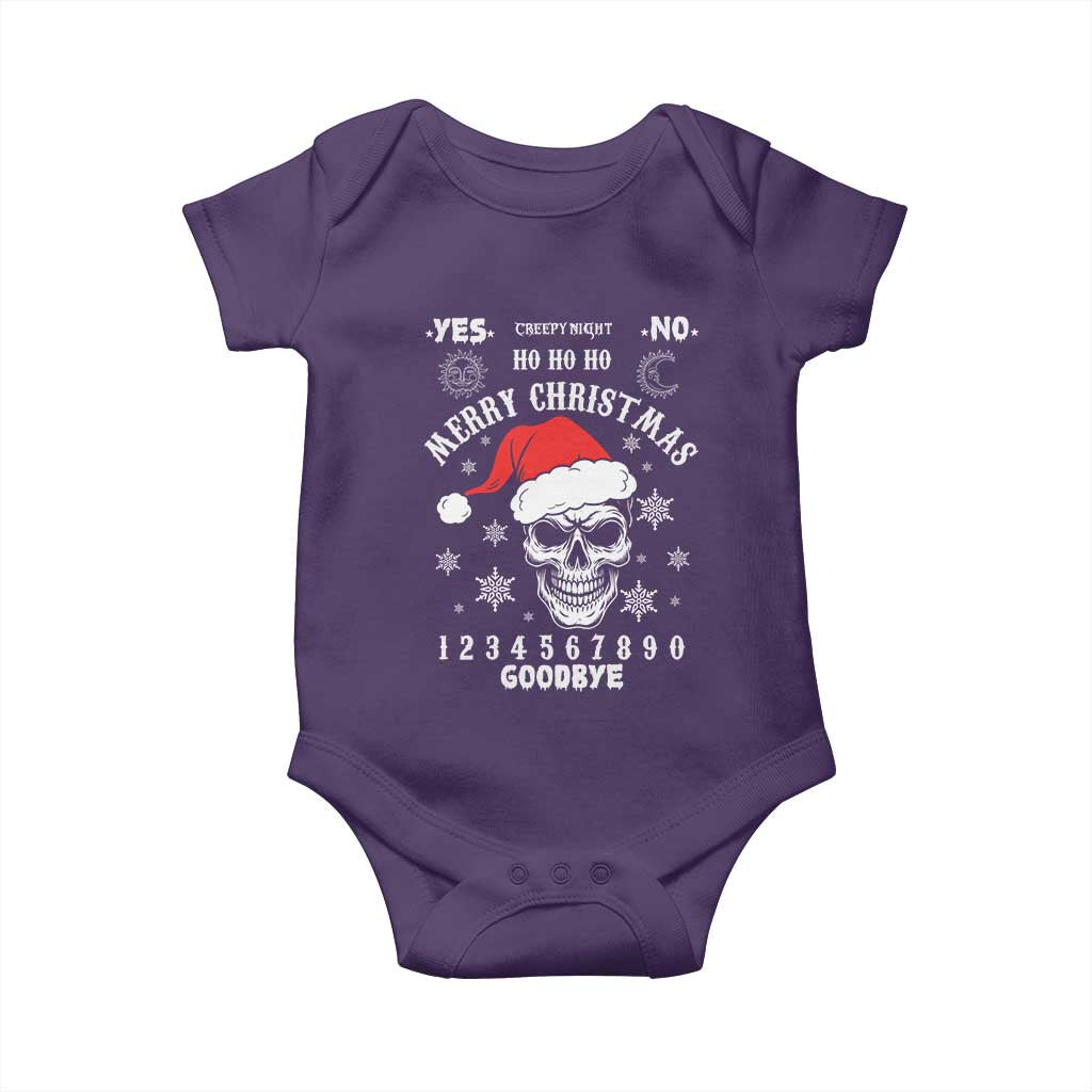 Dark Christmas Spirit Board Baby Onesie Creepy Merry Xmas Skull and Ouija Horror Holiday TS02 Purple Print Your Wear