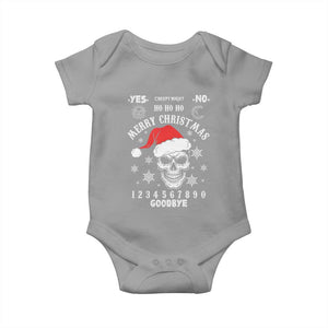 Dark Christmas Spirit Board Baby Onesie Creepy Merry Xmas Skull and Ouija Horror Holiday TS02 Sport Gray Print Your Wear