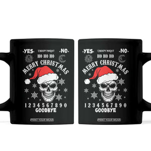 Dark Christmas Spirit Board Coffee Mug Creepy Merry Xmas Skull and Ouija Horror Holiday TS02 Black Print Your Wear