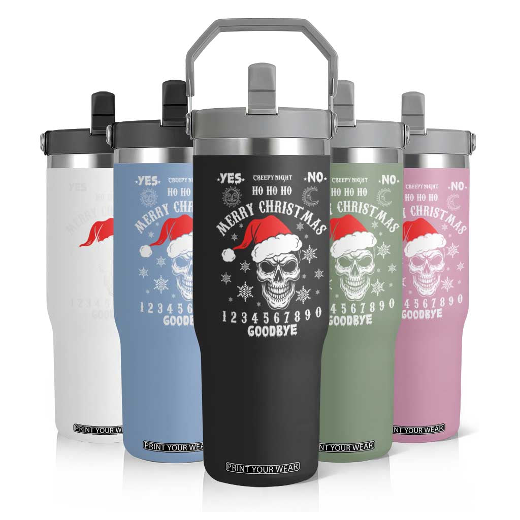 Dark Christmas Spirit Board Flip Straw Tumbler Creepy Merry Xmas Skull and Ouija Horror Holiday TS02 Print Your Wear