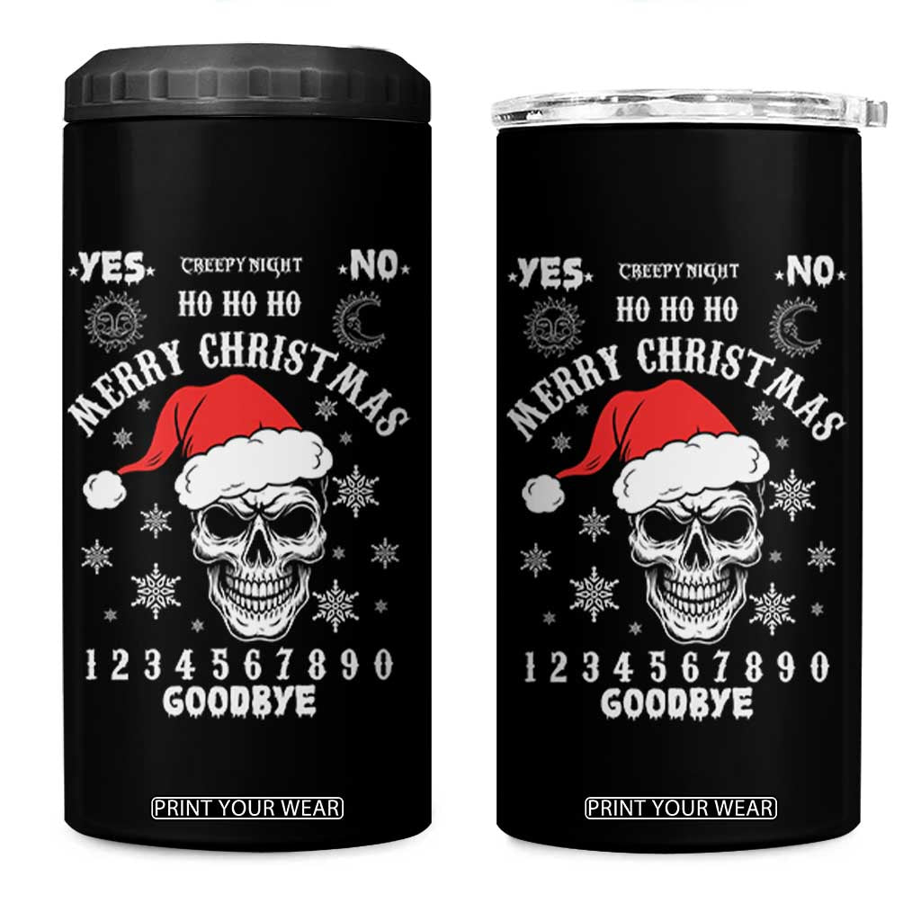 Dark Christmas Spirit Board 4 in 1 Can Cooler Tumbler Creepy Merry Xmas Skull and Ouija Horror Holiday TS02 One Size: 16 oz Black Print Your Wear