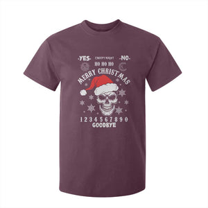 Dark Christmas Spirit Board T Shirt For Kid Creepy Merry Xmas Skull and Ouija Horror Holiday TS02 Maroon Print Your Wear