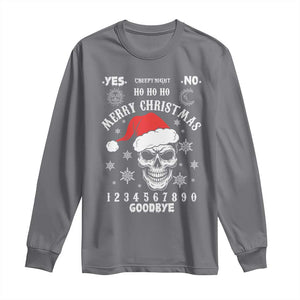 Dark Christmas Spirit Board Long Sleeve Shirt Creepy Merry Xmas Skull and Ouija Horror Holiday TS02 Charcoal Print Your Wear