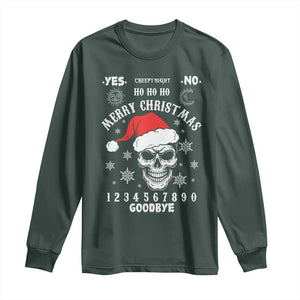 Dark Christmas Spirit Board Long Sleeve Shirt Creepy Merry Xmas Skull and Ouija Horror Holiday TS02 Dark Forest Green Print Your Wear