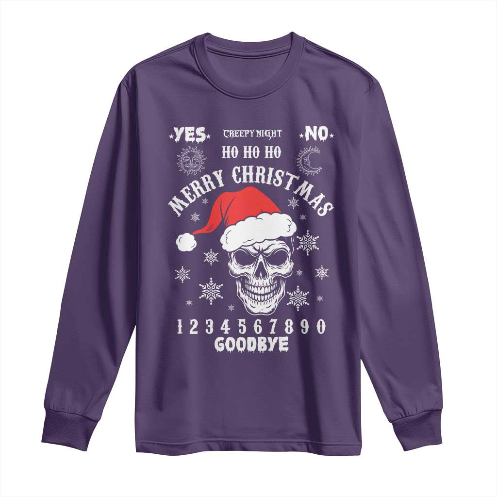 Dark Christmas Spirit Board Long Sleeve Shirt Creepy Merry Xmas Skull and Ouija Horror Holiday TS02 Purple Print Your Wear