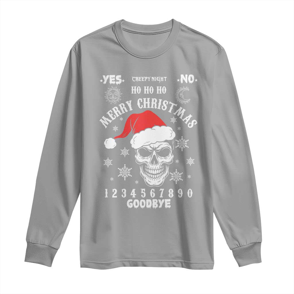 Dark Christmas Spirit Board Long Sleeve Shirt Creepy Merry Xmas Skull and Ouija Horror Holiday TS02 Sport Gray Print Your Wear