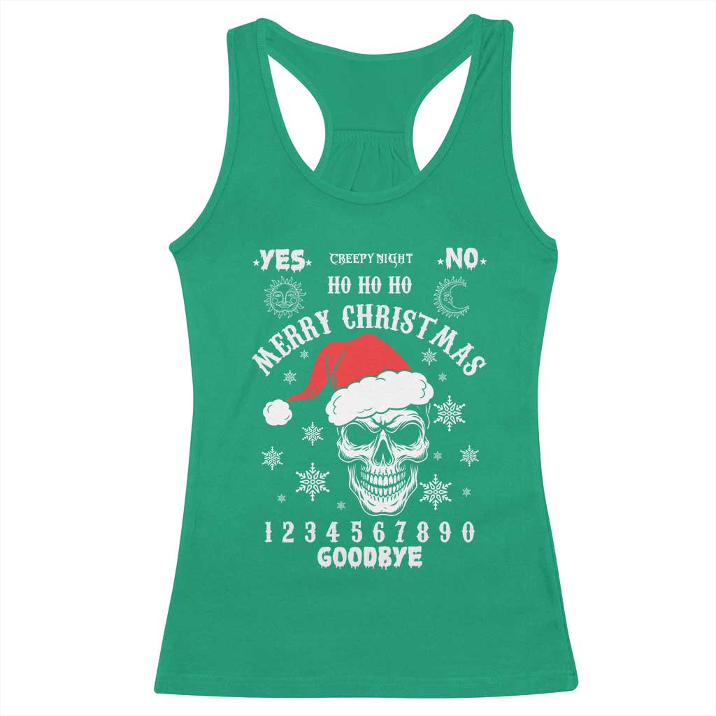 Dark Christmas Spirit Board Racerback Tank Top Creepy Merry Xmas Skull and Ouija Horror Holiday TS02 Irish Green Print Your Wear