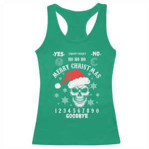 Dark Christmas Spirit Board Racerback Tank Top Creepy Merry Xmas Skull and Ouija Horror Holiday TS02 Irish Green Print Your Wear