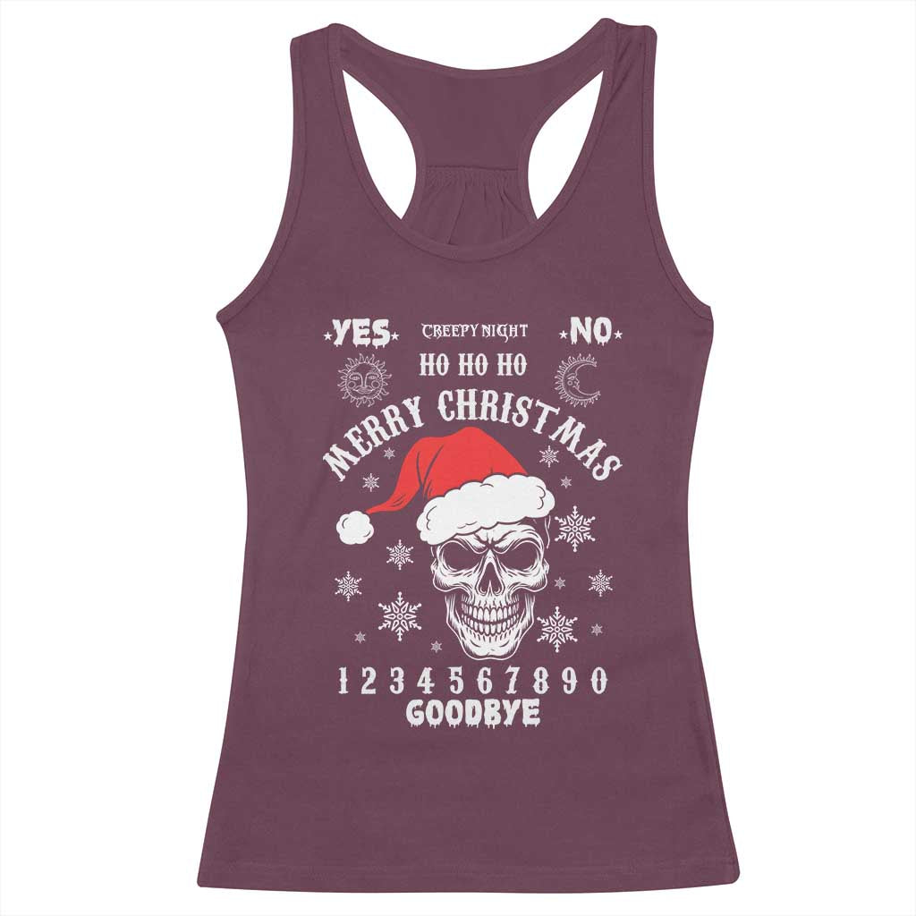 Dark Christmas Spirit Board Racerback Tank Top Creepy Merry Xmas Skull and Ouija Horror Holiday TS02 Maroon Print Your Wear