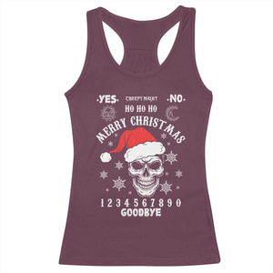 Dark Christmas Spirit Board Racerback Tank Top Creepy Merry Xmas Skull and Ouija Horror Holiday TS02 Maroon Print Your Wear