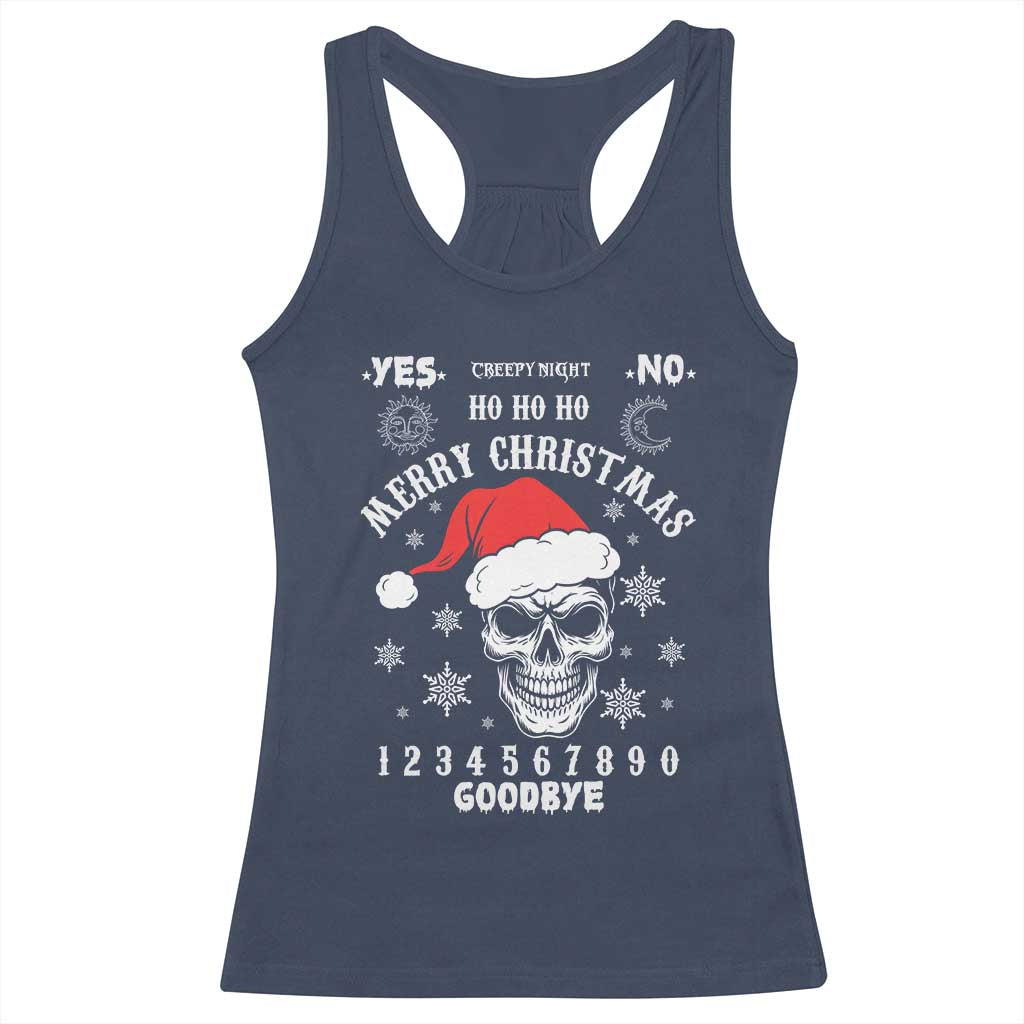 Dark Christmas Spirit Board Racerback Tank Top Creepy Merry Xmas Skull and Ouija Horror Holiday TS02 Navy Print Your Wear