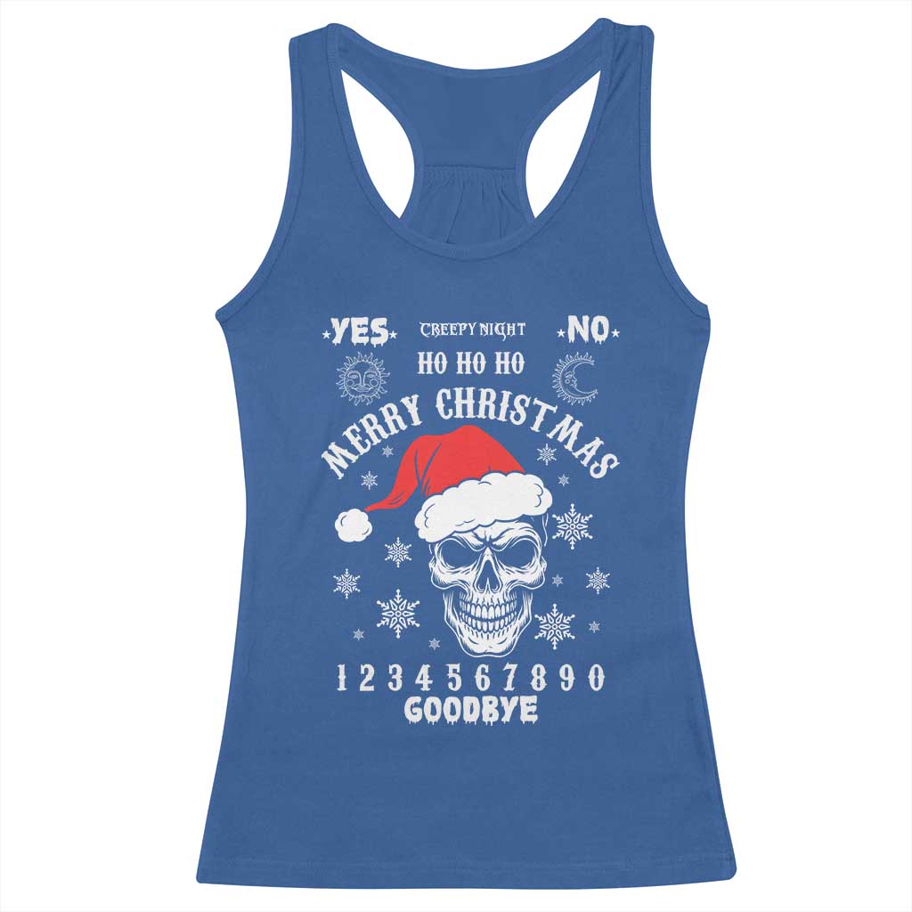Dark Christmas Spirit Board Racerback Tank Top Creepy Merry Xmas Skull and Ouija Horror Holiday TS02 Royal Blue Print Your Wear
