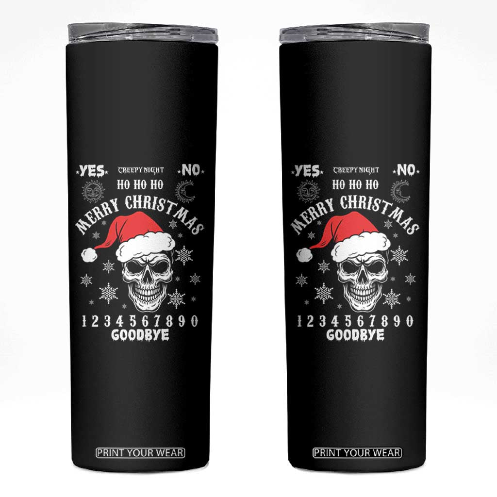 Dark Christmas Spirit Board Skinny Tumbler Creepy Merry Xmas Skull and Ouija Horror Holiday TS02 Black Print Your Wear
