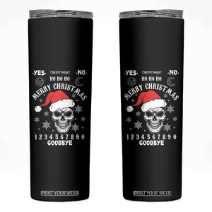 Dark Christmas Spirit Board Skinny Tumbler Creepy Merry Xmas Skull and Ouija Horror Holiday TS02 Black Print Your Wear