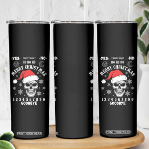 Dark Christmas Spirit Board Skinny Tumbler Creepy Merry Xmas Skull and Ouija Horror Holiday TS02 Print Your Wear
