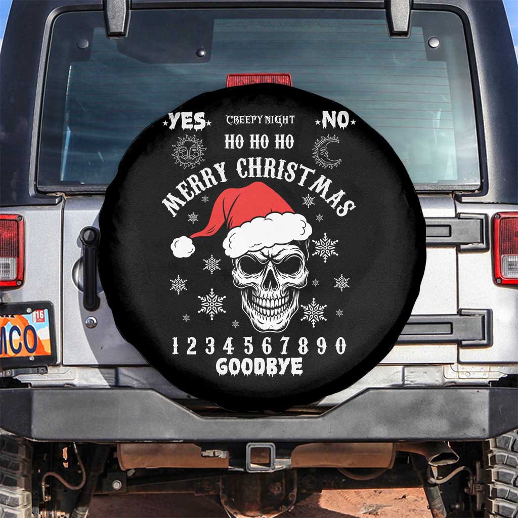 Dark Christmas Spirit Board Spare Tire Cover Creepy Merry Xmas Skull and Ouija Horror Holiday TS02 No hole Black Print Your Wear