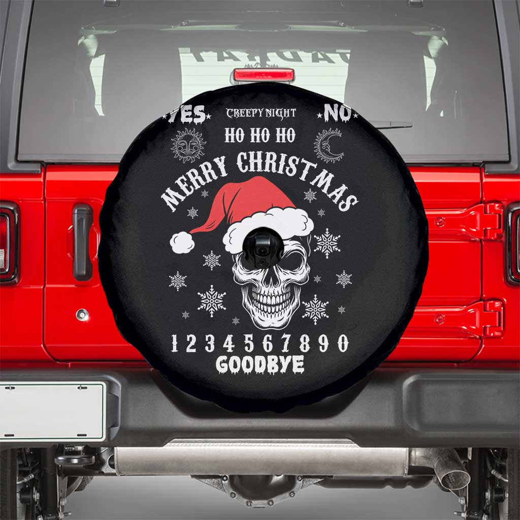 Dark Christmas Spirit Board Spare Tire Cover Creepy Merry Xmas Skull and Ouija Horror Holiday TS02 Black Print Your Wear