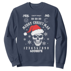 Dark Christmas Spirit Board Sweatshirt Creepy Merry Xmas Skull and Ouija Horror Holiday TS02 Navy Print Your Wear