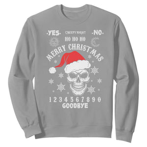 Dark Christmas Spirit Board Sweatshirt Creepy Merry Xmas Skull and Ouija Horror Holiday TS02 Sport Gray Print Your Wear