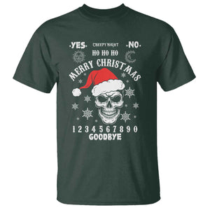 Dark Christmas Spirit Board T Shirt Creepy Merry Xmas Skull and Ouija Horror Holiday TS02 Dark Forest Green Print Your Wear
