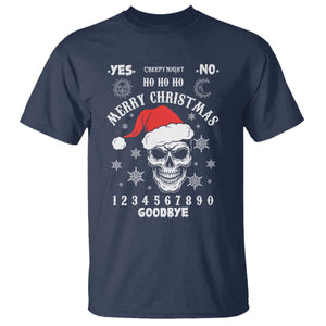 Dark Christmas Spirit Board T Shirt Creepy Merry Xmas Skull and Ouija Horror Holiday TS02 Navy Print Your Wear