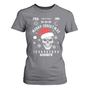 Dark Christmas Spirit Board T Shirt For Women Creepy Merry Xmas Skull and Ouija Horror Holiday TS02 Charcoal Print Your Wear